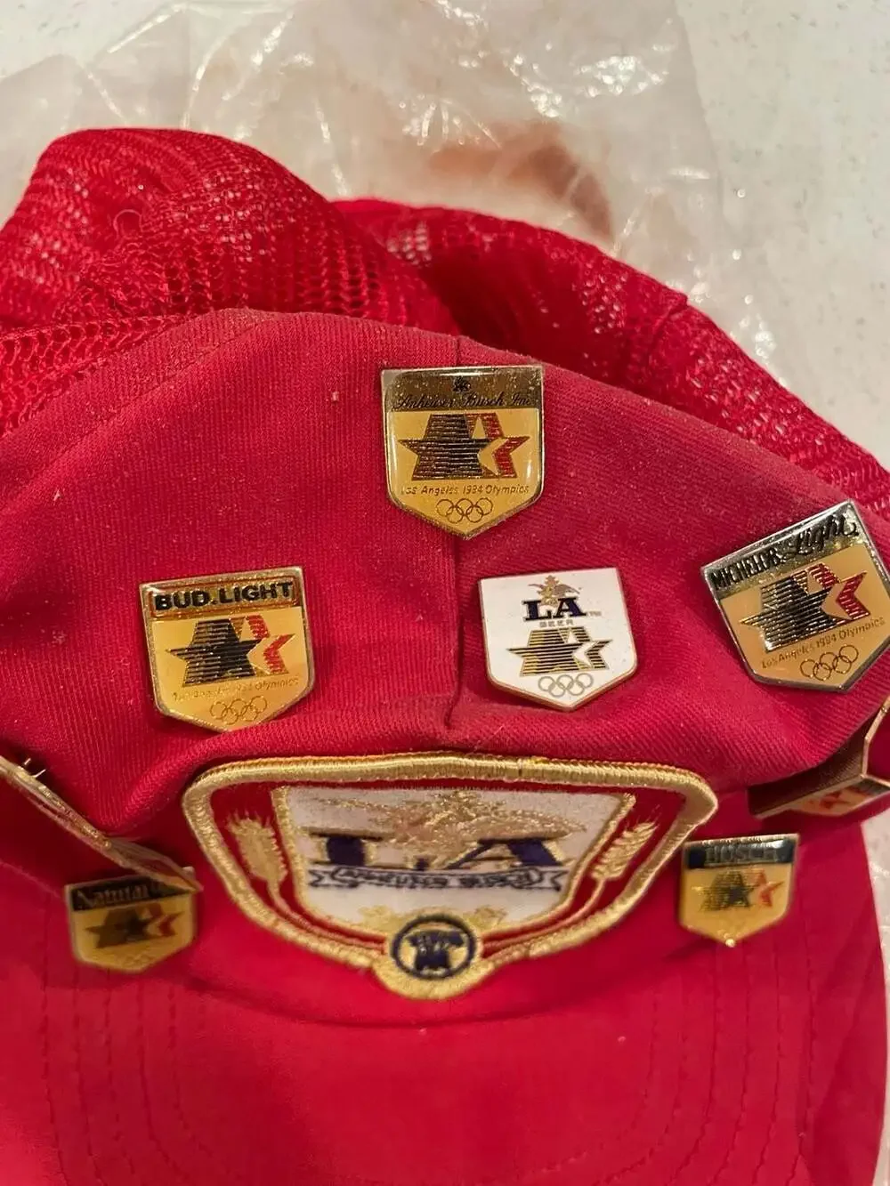 Vintage Anheuser-Busch LA Beer Patch Trucker Hat with Collectible Pins
